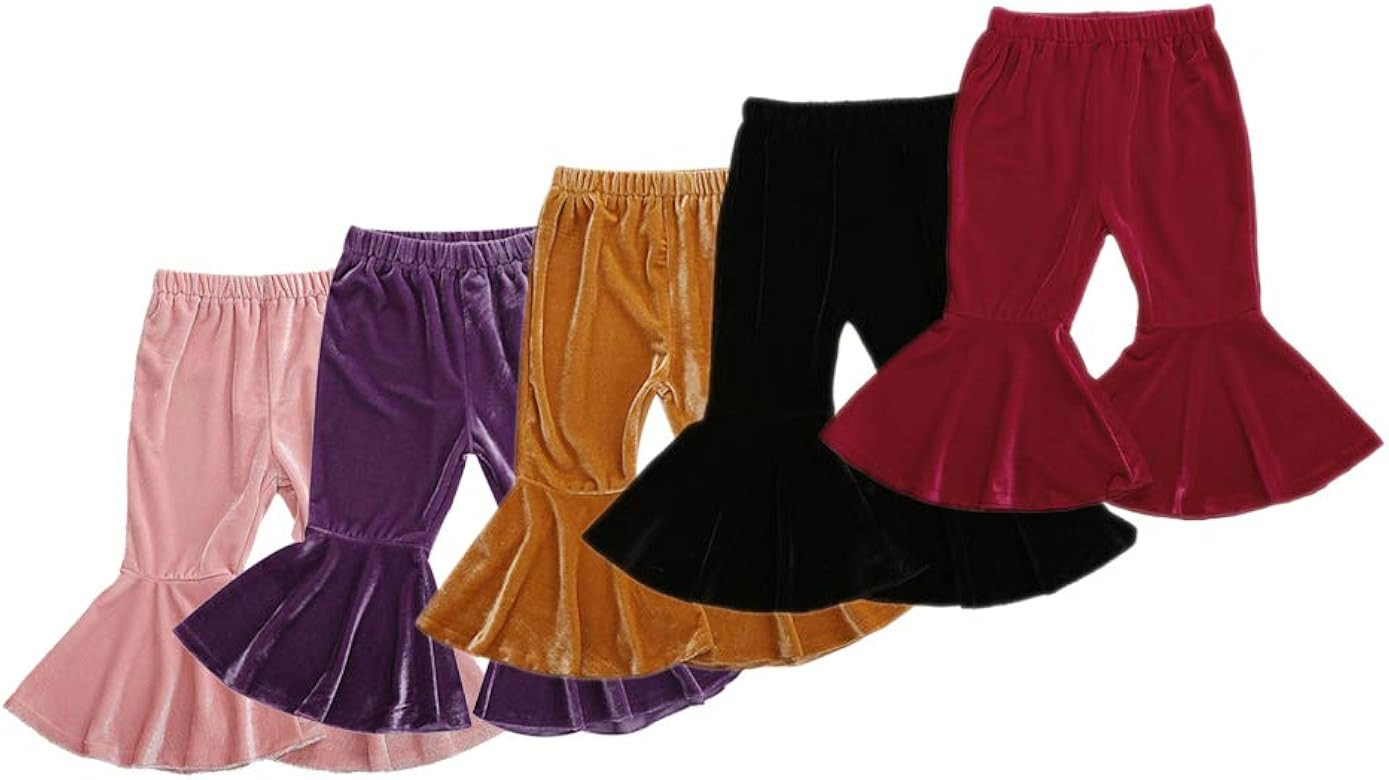 KMBANGI Toddler Bell Bottom Jeans Baby Girl Ruffle Ripped Jeans Pants Denim Leggings Trousers Fla... | Amazon (US)