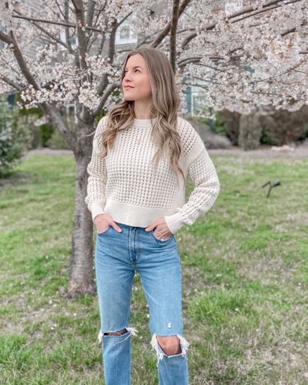 Old Navy open stitch sweater… love it!!
Spring outfits
#softautumn

#LTKstyletip #LTKfindsunder50 #LTKover40