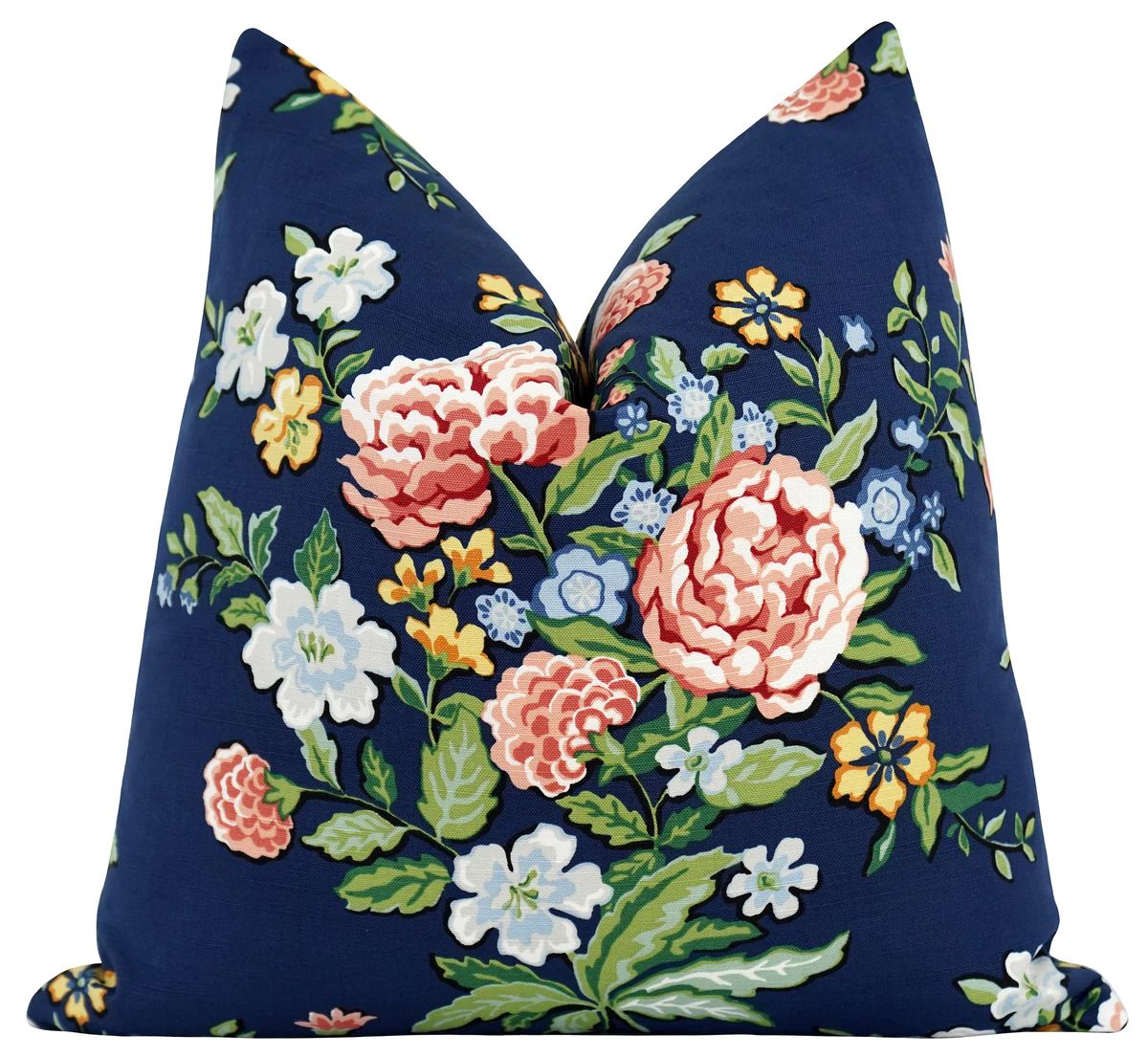 Oberlin Indigo Blue Floral Pillow | Land of Pillows