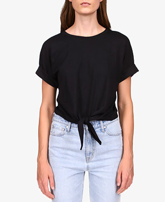 Sanctuary All Day Tie-Hem Cuffed T-Shirt - Macy's | Macy's
