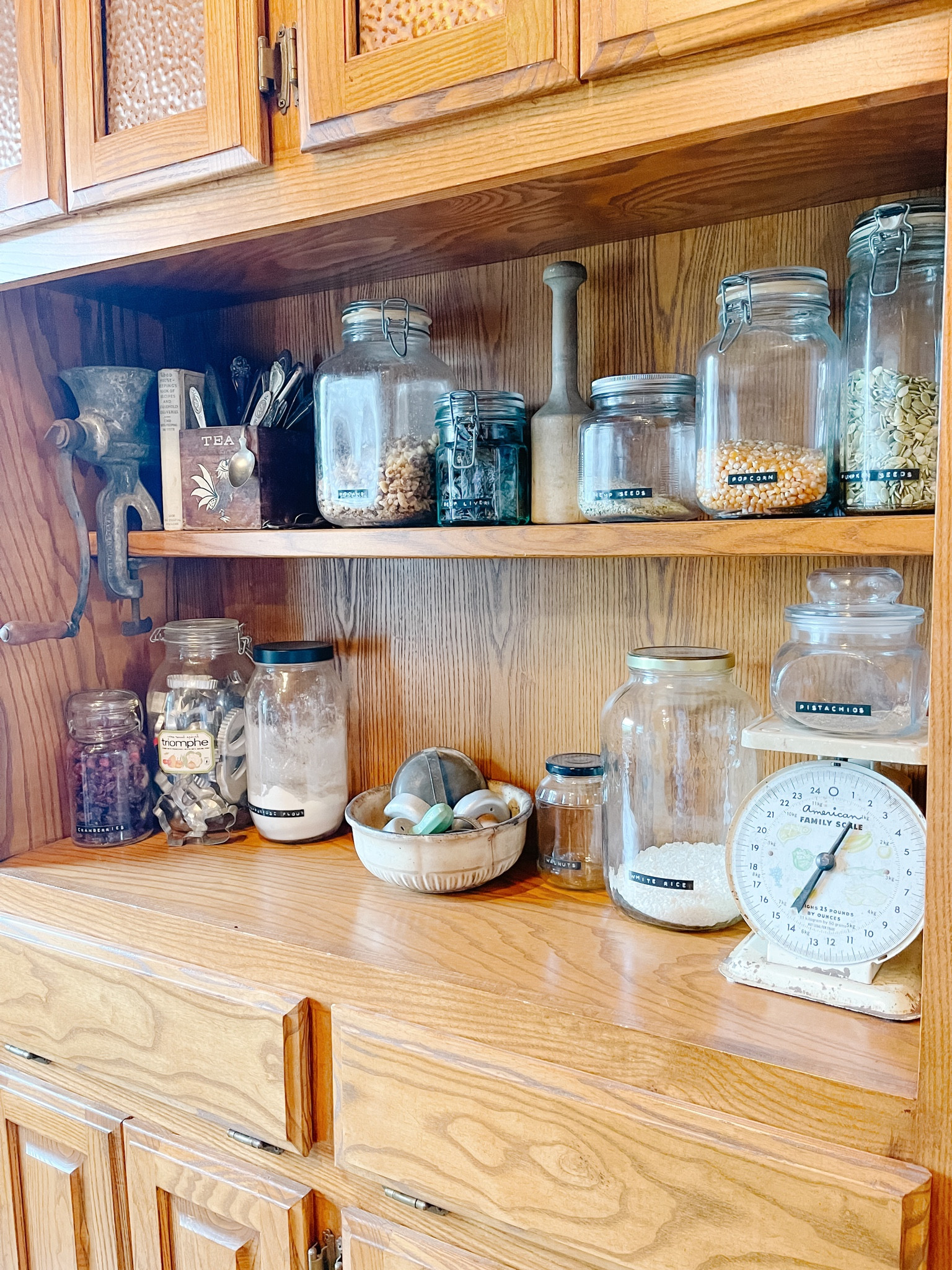 When your pantry looks this good, you won’t mind having it on display. Some are newer and some are vintage. We do use them all for food storage  

#LTKhome