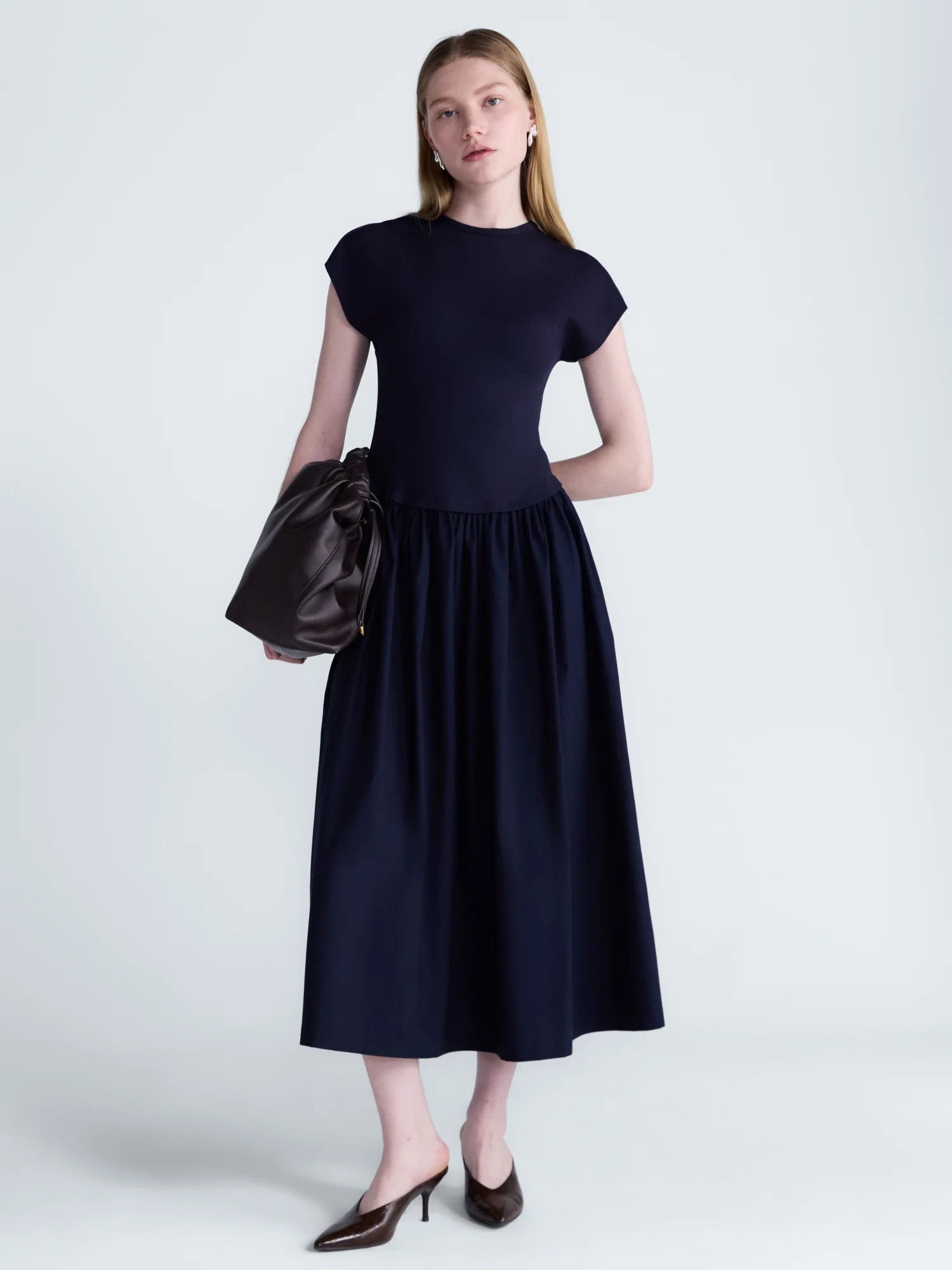 Scoop Women’s and Women’s Plus Mixed Media Maxi Cotton Dress, Sizes XS-XXL | Walmart (US)