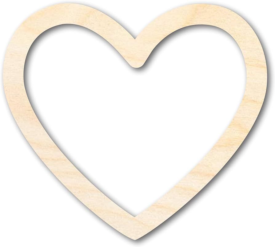 Unfinished Wood Heart Border Silhouette | Valentine's Day | Wedding | DIY Craft Cutout | Up to 46... | Amazon (US)