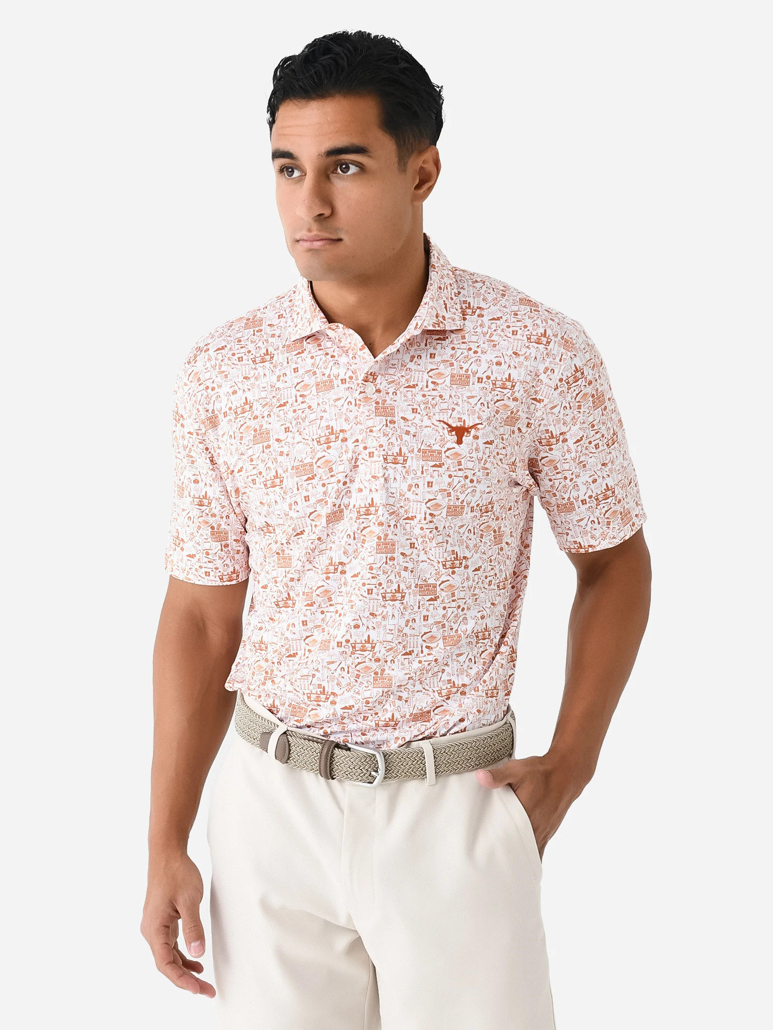 Johnnie-O Men's Tailgater 2.0 Prep-Formance Printed Polo | Saint Bernard