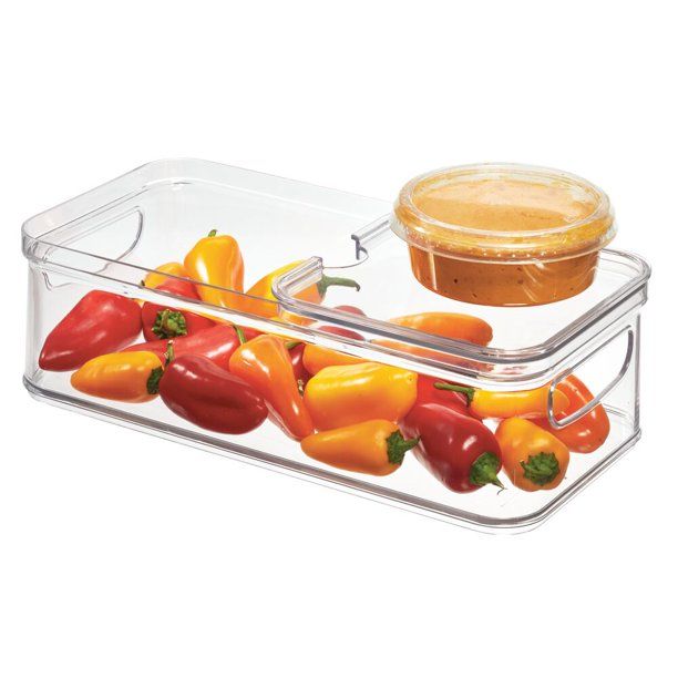 iDesign Stackable Refrigerator and Pantry Bin with Sliding Tray, BPA Free Plastic, Clear | Walmart (US)