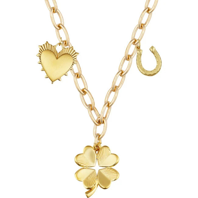 HART | Luck and Love Charm Necklace (Gold, Size 18"") | Maisonette | Maisonette