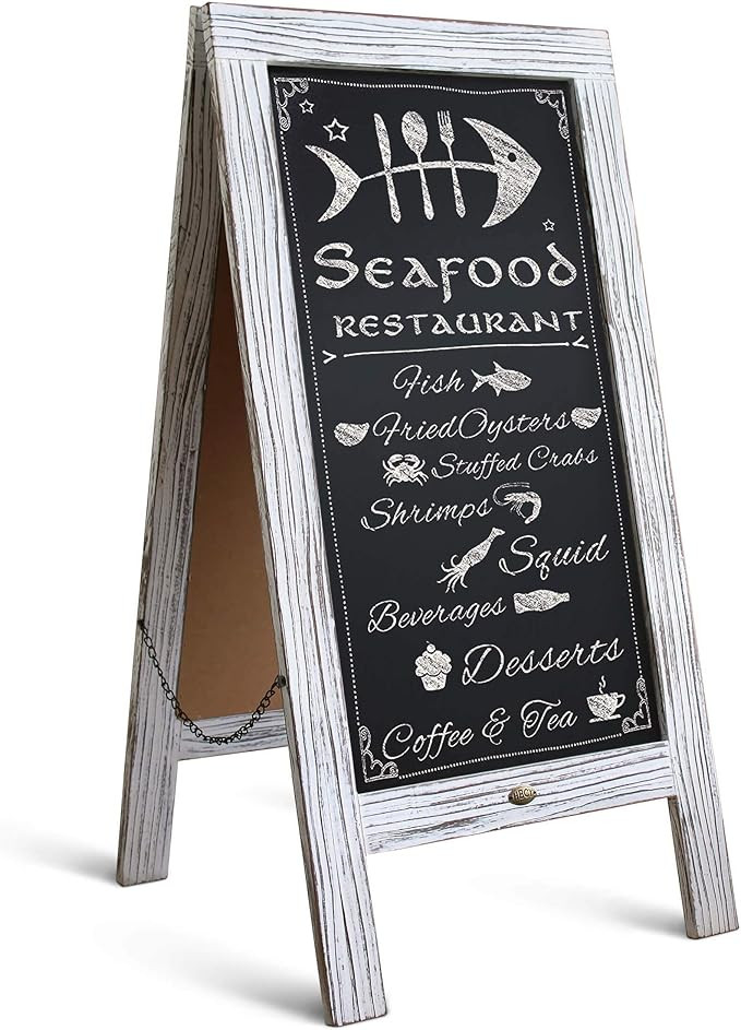 Amazon.com : Rustic Magnetic A-Frame Chalkboard Sign / Extra Large 40" x 20" Free Standing Chalkb... | Amazon (US)