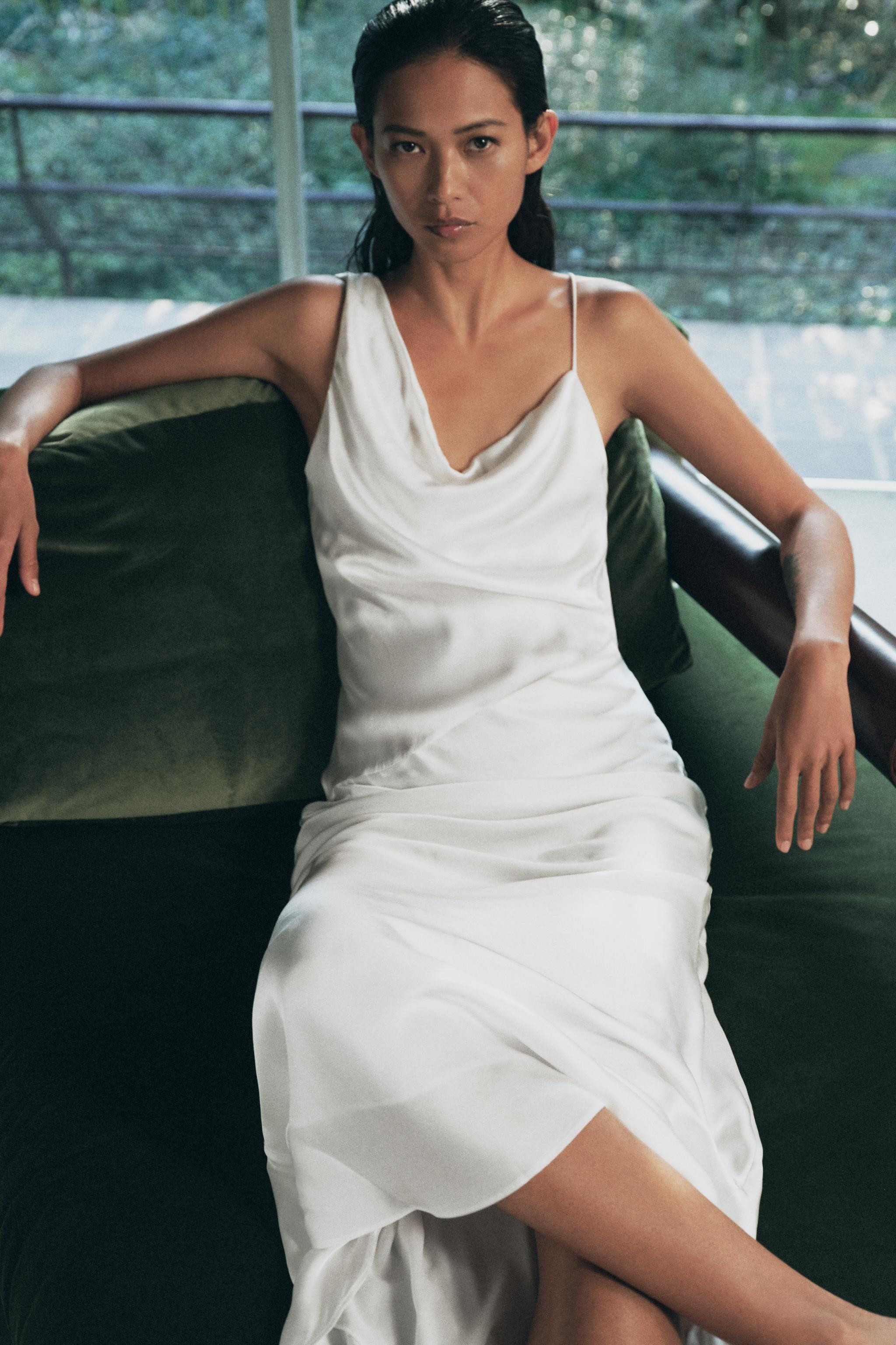 SATIN DRESS WITH BACK NECKLINE | Zara US