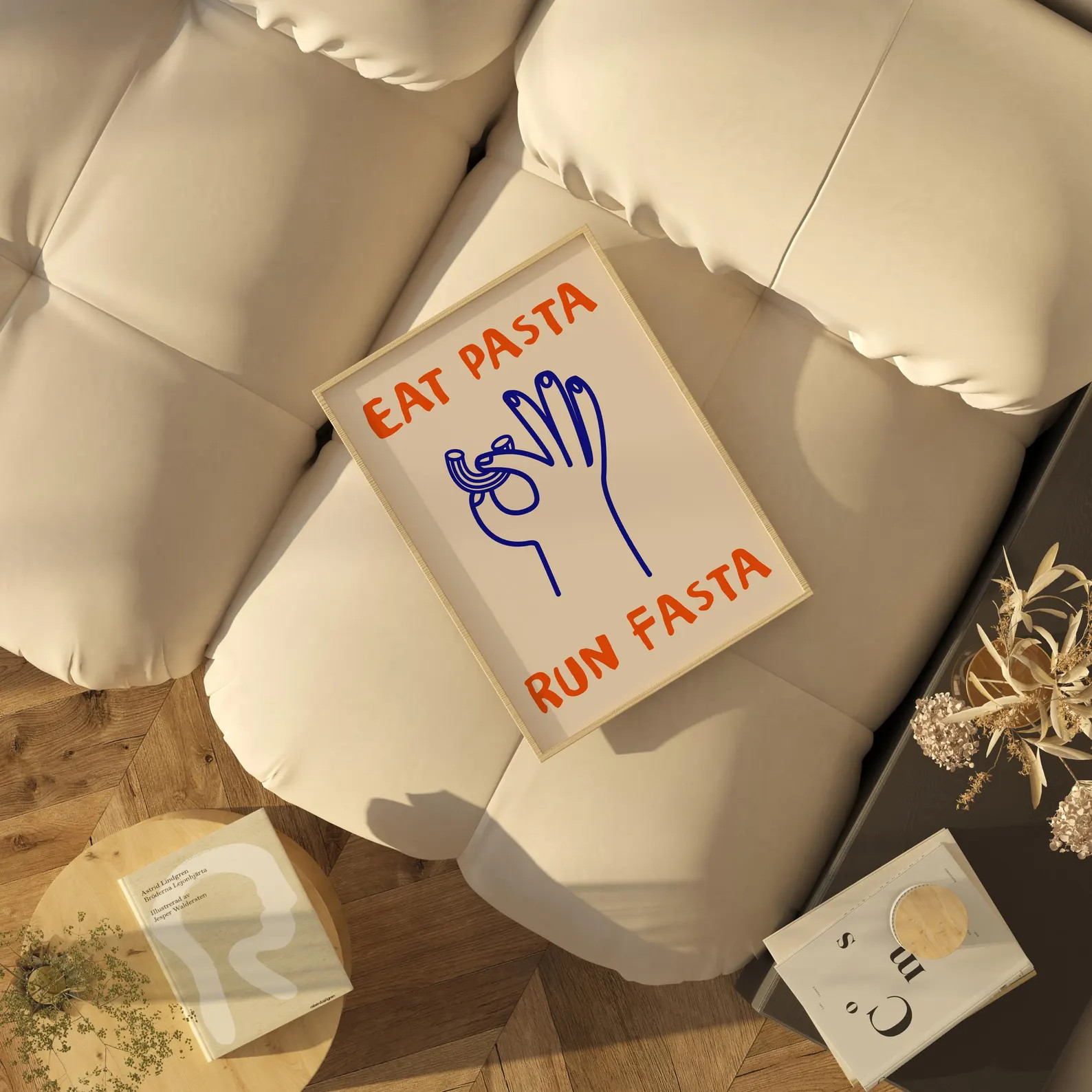 Eat Pasta Run Fasta Print | Funny Runner’s Wall Art | Quirky Kitchen & Fitness Decor | Etsy (US)
