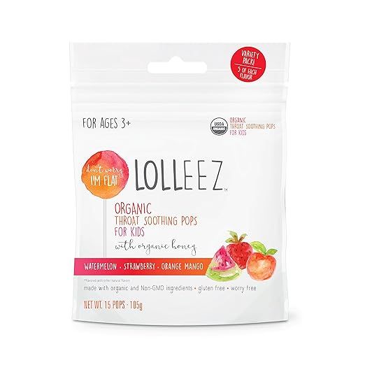 Lolleez Organic Throat Soothing Pops for Kids with Organic Honey - 2pk Multi Pack … | Amazon (US)