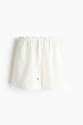 H & M - Denim drawstring shorts - White | H&M (UK, MY, IN, SG, PH, TW, HK)