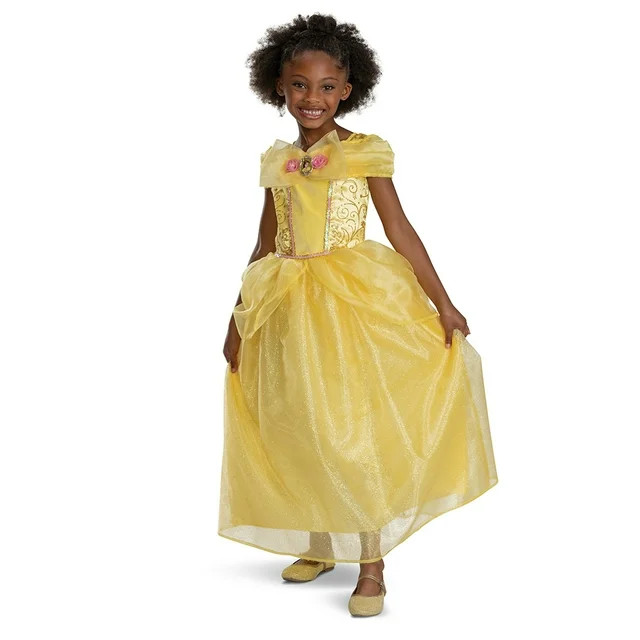 Disney Princess Belle Deluxe Exclusive Girls Halloween Costume, Girls Size Small 4-6x | Walmart (US)