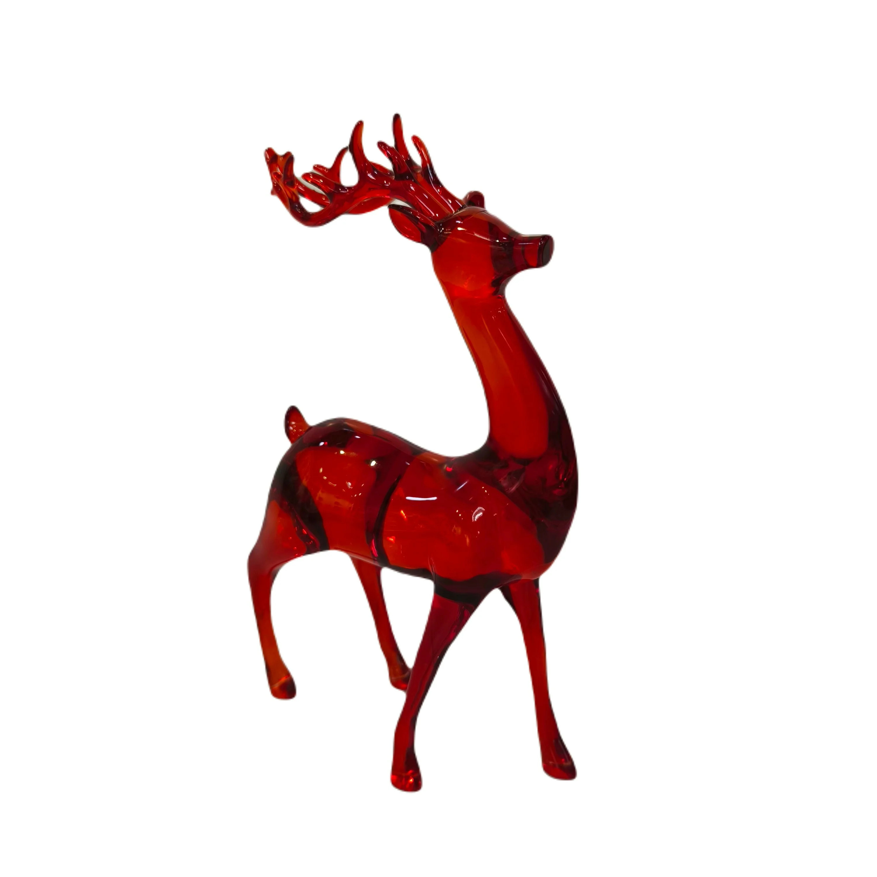 Acrylic Deer Christmas Tabletop Decor, Red, 9.5", by Holiday Time | Walmart (US)