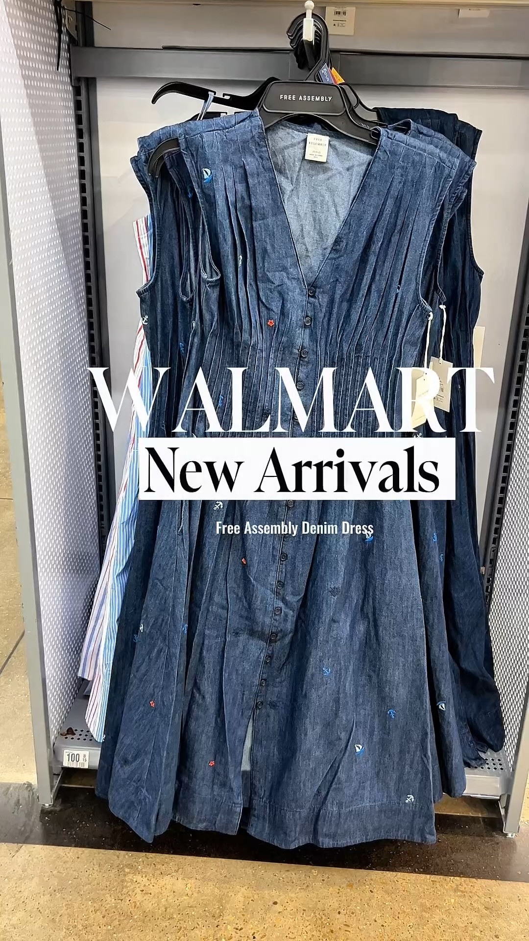 This embroidered denim midi dress would be a perfect Memorial Day outfit or 4th of July outfit #walmartpartner #summerfashion