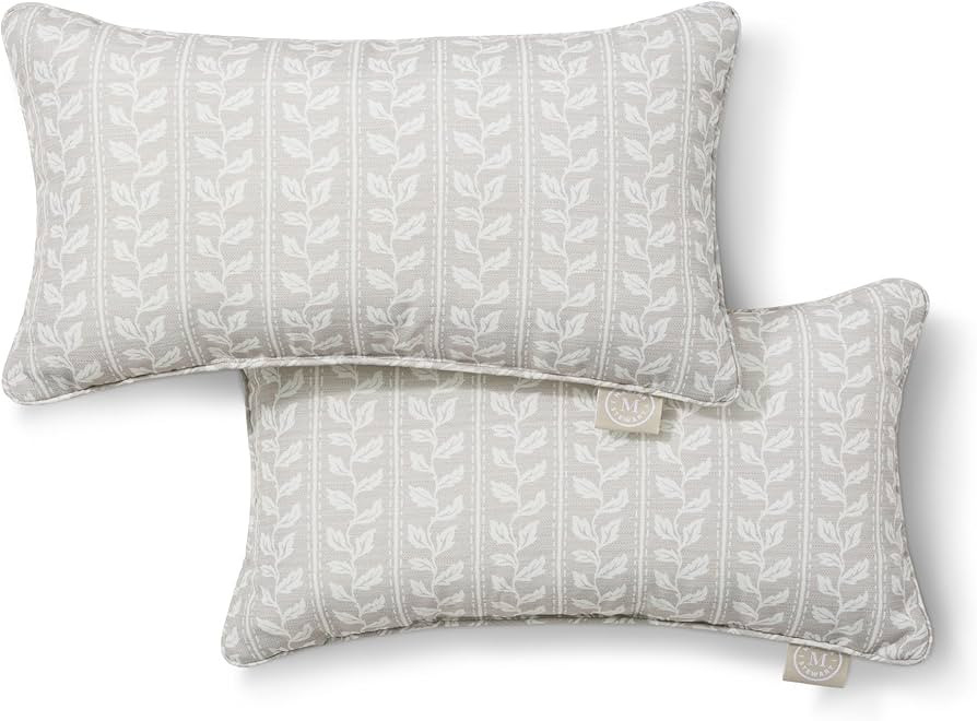 Martha Stewart Vineyard Vines Indoor Outdoor Decorative Lumbar Pillow 2-Pack Set, UV Fade Resista... | Amazon (US)