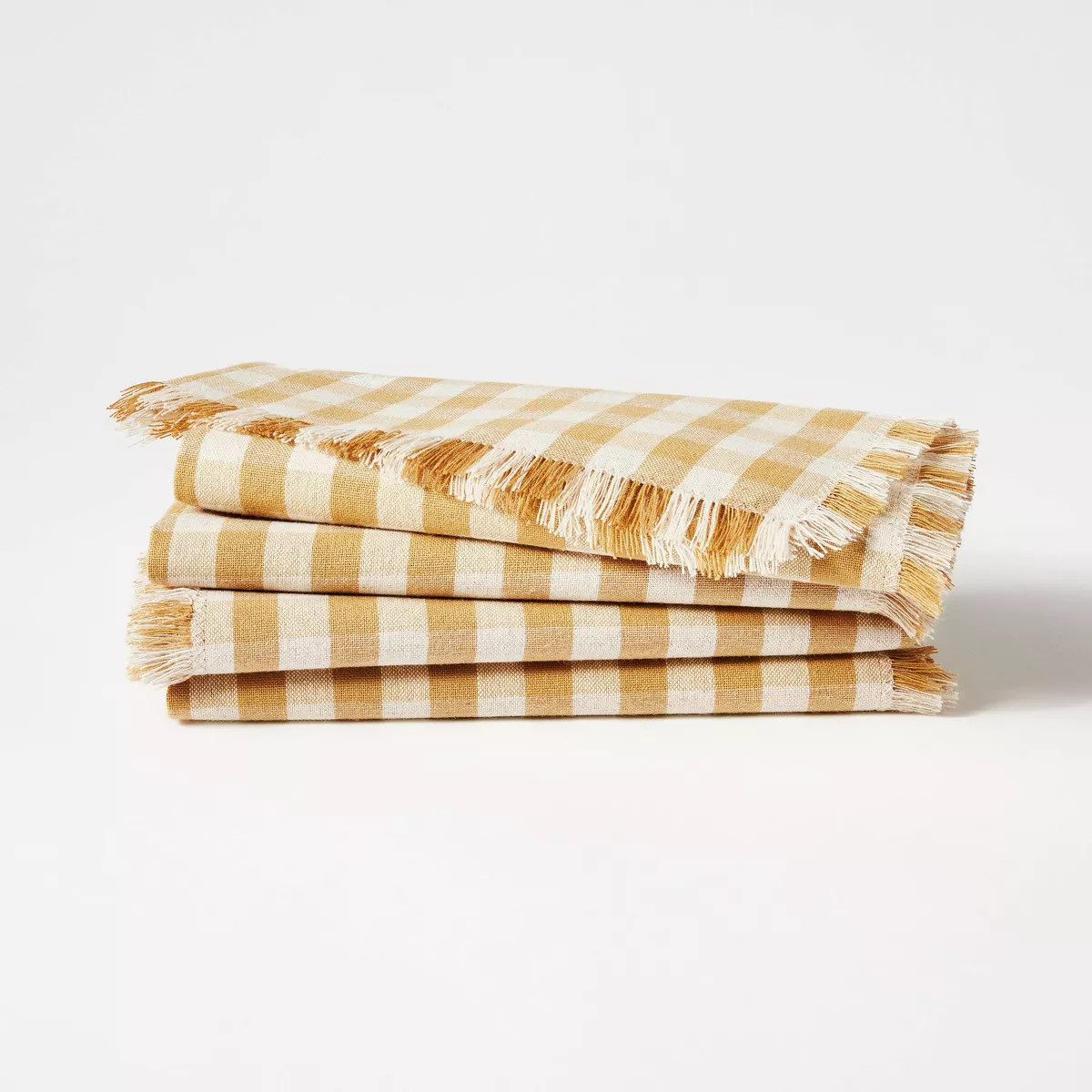 4pk Basket Tan Gingham Napkins - Threshold™ designed with Studio McGee | Target