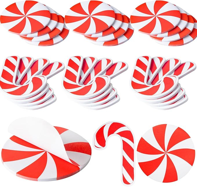 Jetec 24 Pcs Christmas Candy Sticky Notes Candy Cane Shaped Self Sticky Notepads Memo Tabs Easy t... | Amazon (US)