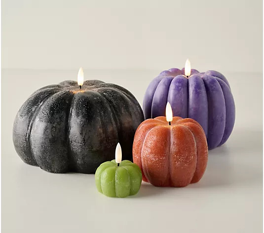 Home Reflections Set of 4 Flameless Pumpkins | QVC