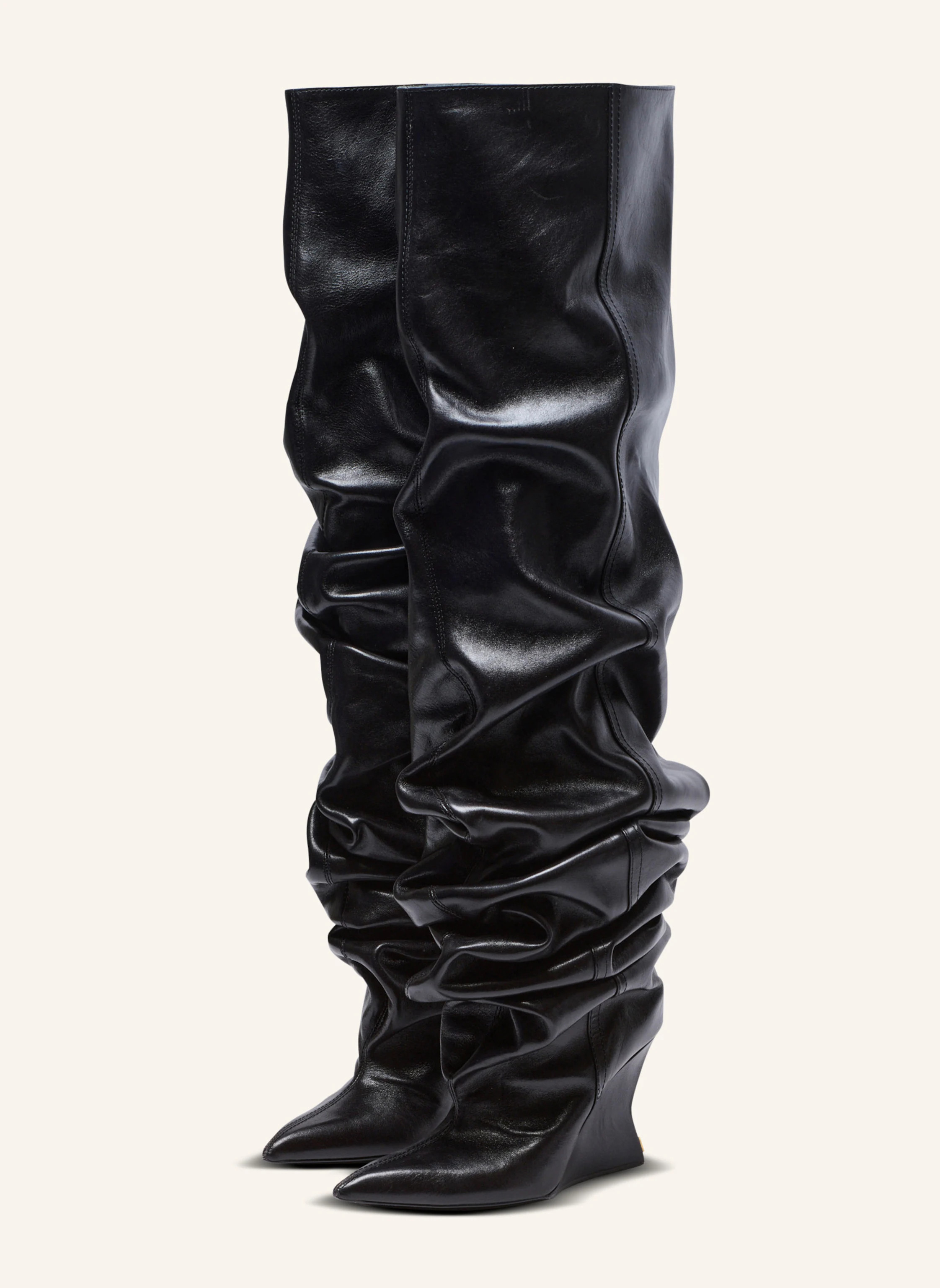 BALMAIN Overknee-Stiefel mit Keilabsatz in schwarz | Breuninger (DACH)