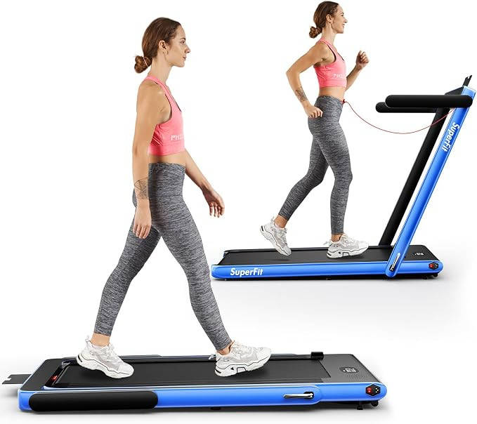 Goplus 2 in 1 Folding Treadmill, 2.25HP Superfit Under Desk Electric Treadmill, Installation-Free... | Amazon (US)