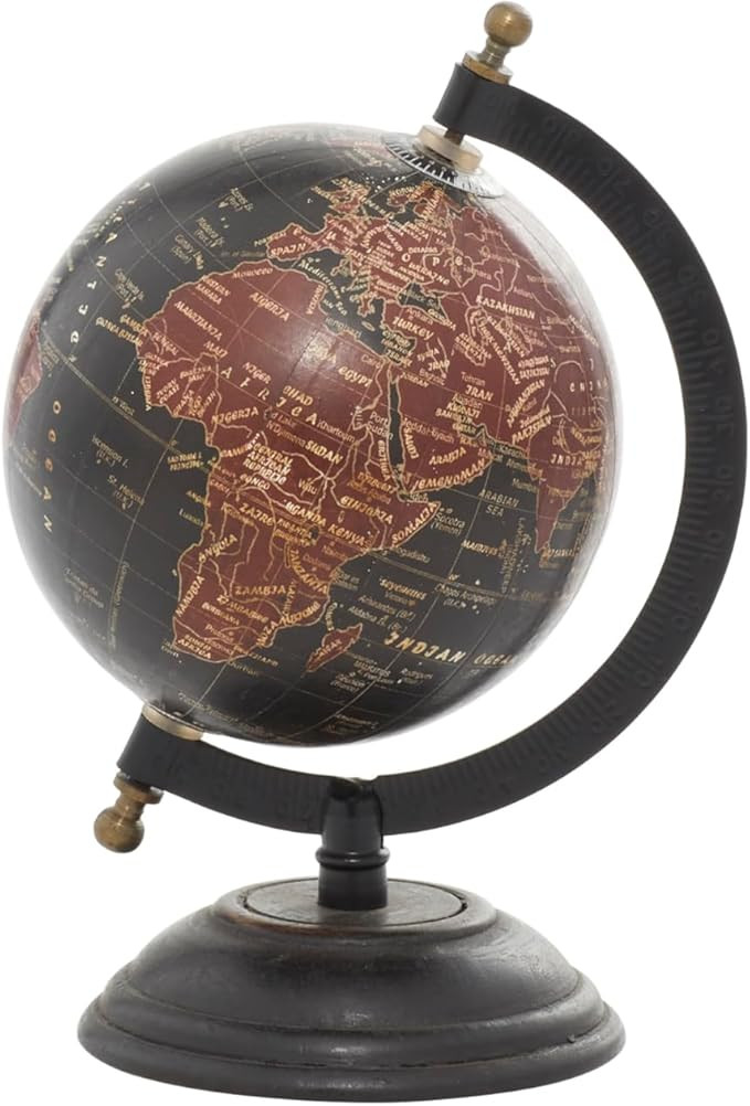 Deco 79 Mango Wood Globe, 6" x 5" x 9", Black | Amazon (US)