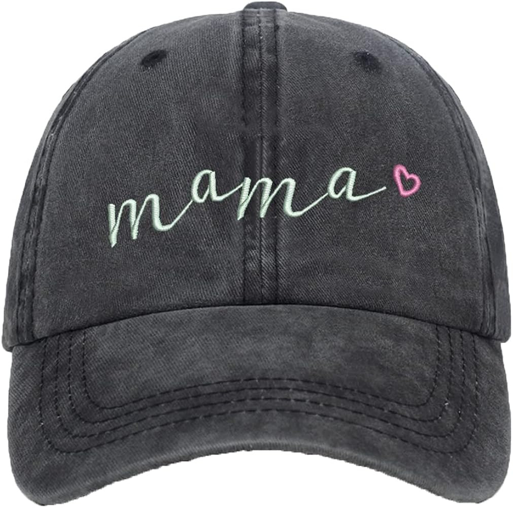 Women's Baseball Cap Mama Vintage Distressed Washed Cotton Adjustable Dad Hat Outdoor | Amazon (US)
