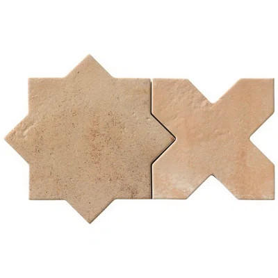 Parma Star and Cross 6" Terracotta Look Porcelain Floor and Wall Tile | Wayfair North America