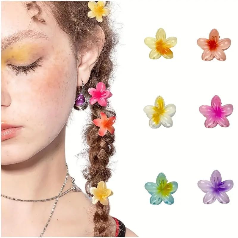 Small Flower Hair Claw Clips, 6PCS 1.57-Inch Cute Mini Claw Clips for Women/Girls' Thick/Thin Hai... | Amazon (US)