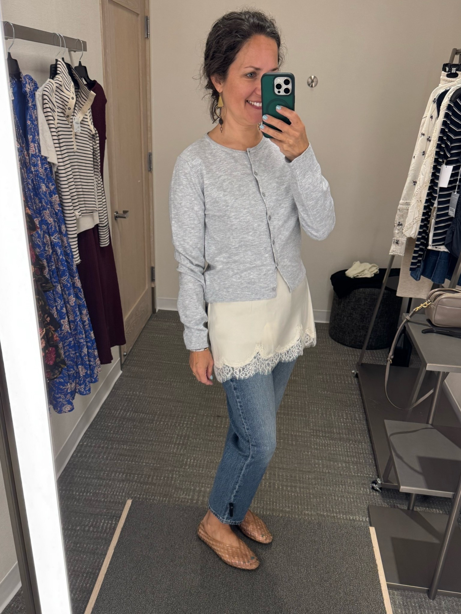 Favorite outfit from Nordstrom anniversary sale! The lace trimmed top can be worn now in summer (stay tuned for more styling of that!) and into autumn with this lightweight cardigan.

#LTKOver40 #LTKSeasonal #LTKSaleAlert