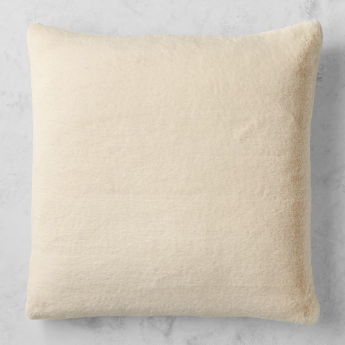 Faux Fur Pillow Cover, 22"" X 22"", Ivory | Williams-Sonoma