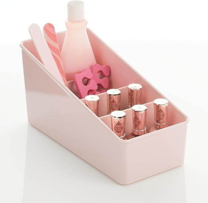 mDesign Plastic Divided Makeup Organizer for Bathroom Countertops, Vanities, Cabinets - Cosmetic ... | Amazon (US)