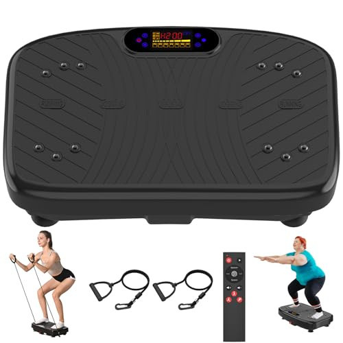 Vibration Plate Exercise Machine, Vibration Plate Platform for Lymphatic Drainage, 200 Adjustable Speeds Power Shaping Vibrating Plate Helps Weight Loss, Shaping, Max Weight 450 Lbs(Black) | Amazon (US)