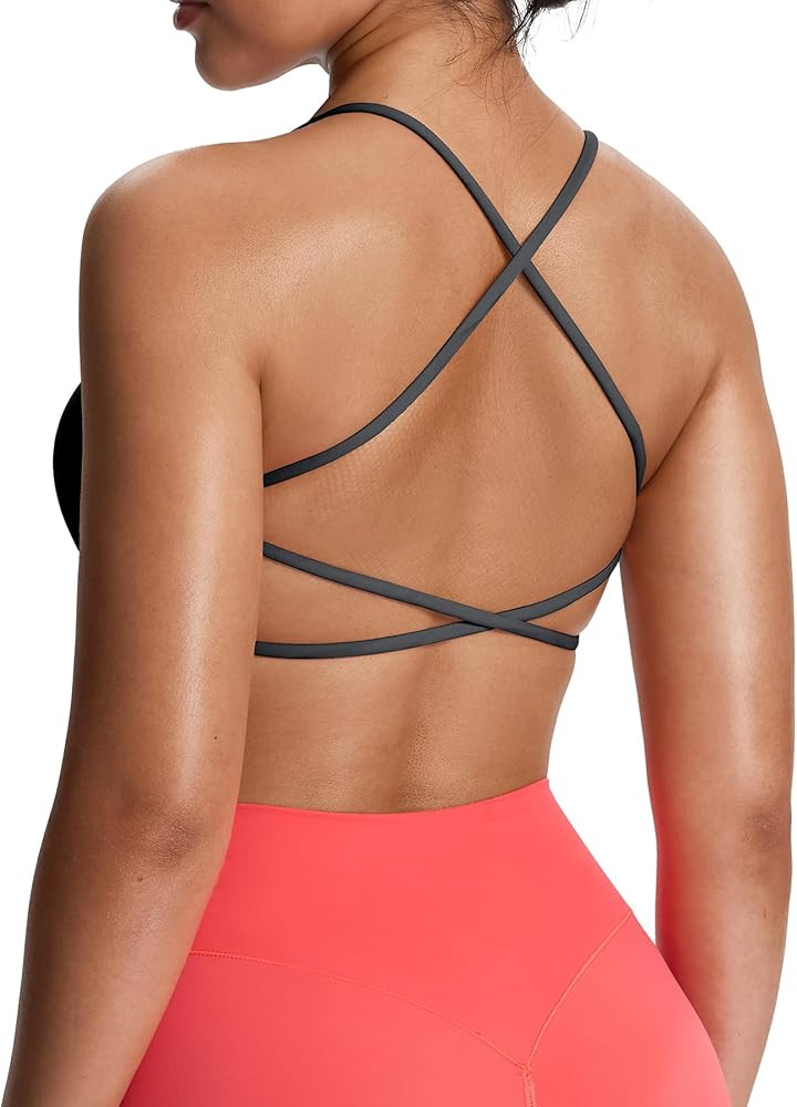 Aoxjox Women's Workout Sports Bras Fitness Ivy Low Impact Bra Yoga Crop Tank | Amazon (US)