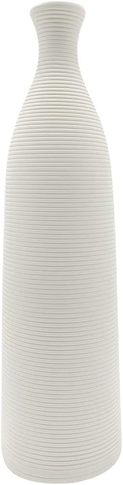 Telawsfun Tall Skinny Cream White Ceramic Vase , 12 Inch Narrow Small Neck Top Flower Vase Mantel... | Amazon (US)