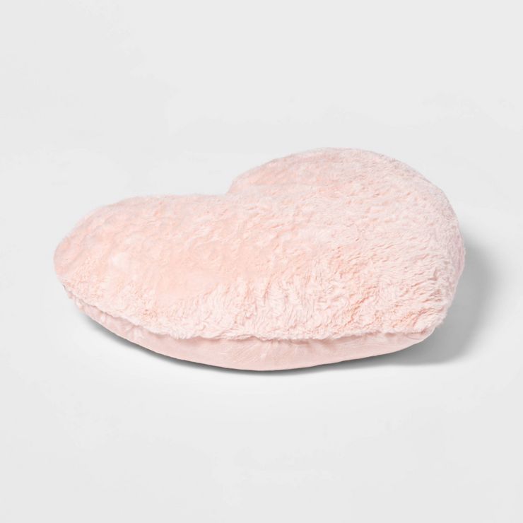 Faux Fur Heart Throw Pillow Pink - Pillowfort™ | Target