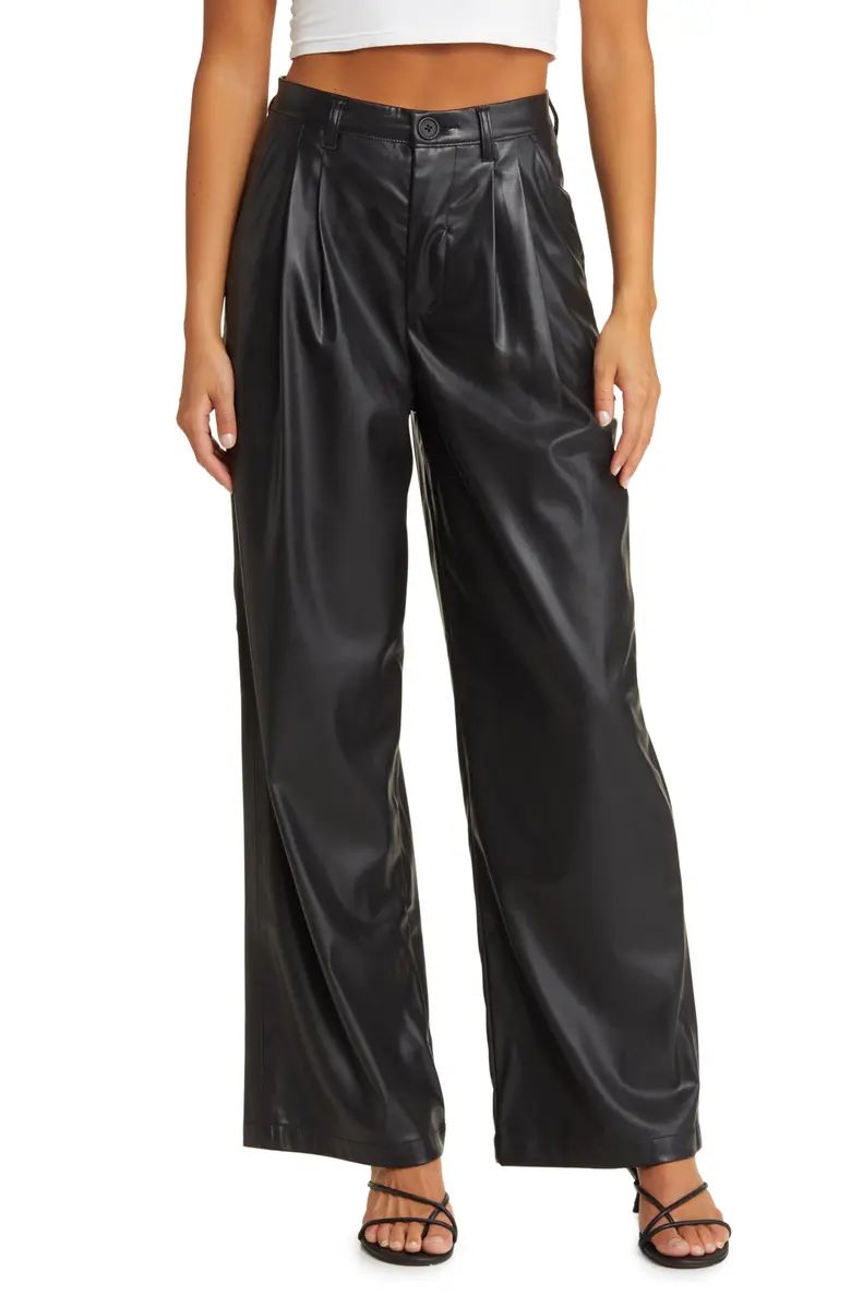 Faux Leather Wide Leg Trousers | Nordstrom