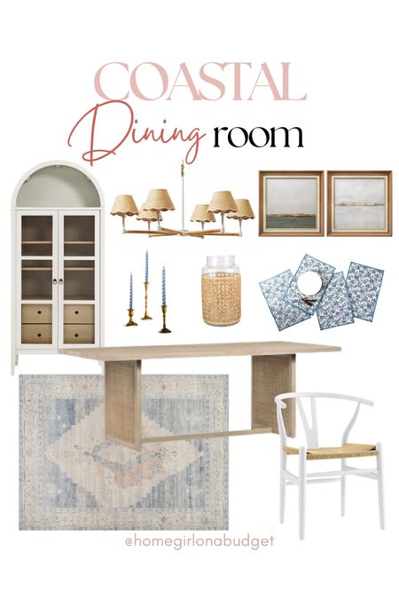 Coastal dining room, coastal modern, dining table, dining chairs, wall art, area rug, placemats, display cabinet, coastal chandelier

#LTKhome #LTKstyletip