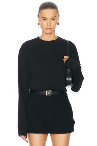 RENGGLI Long Sleeve Crewneck Top in Black | FWRD 