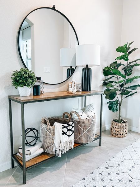 Wayfair sale - my round mirror is on sale 49% off! This is the 36 x 36 in the black frame (comes in other sizes and colors). 
* linking other items seen here, including a similar table. 

#LTKsalealert #LTKSeasonal #LTKhome