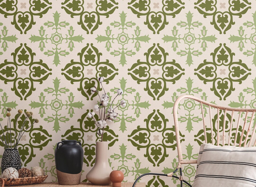 Vintage Floral Celtic Irish Geometric Wallpaper  Luxury - Etsy | Etsy (US)