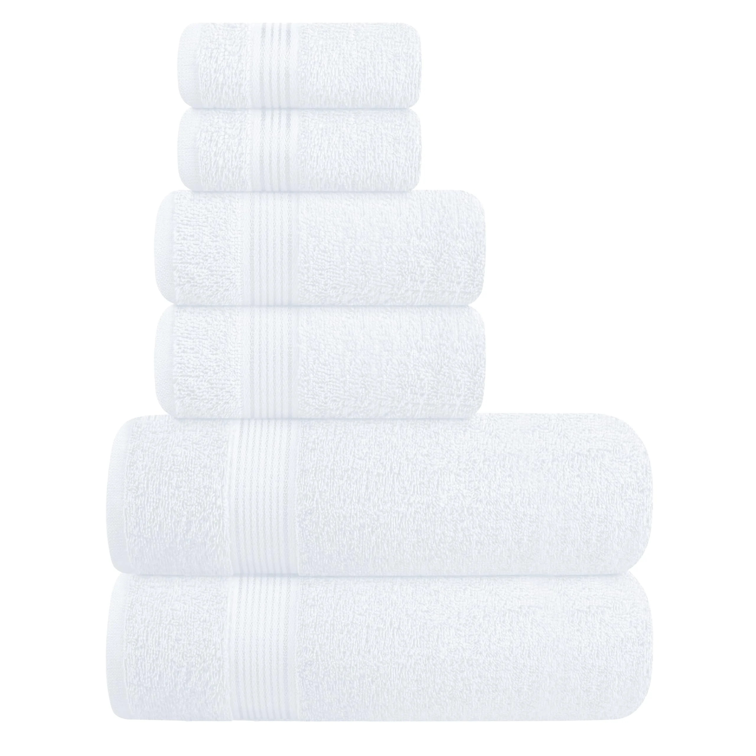 MALLONI HOME Ultra Soft 6 Pack Cotton Towel Set, Contains 2 Bath Towels 28x55 inch, 2 Hand Towels... | Walmart (US)