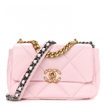 CHANEL Lambskin Quilted Medium Chanel 19 Flap Light Pink | FASHIONPHILE | Fashionphile