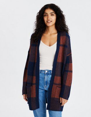 AE Plaid Long Cardigan | American Eagle Outfitters (US & CA)