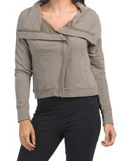 French Terry Foldover Collar Jacket | TJ Maxx