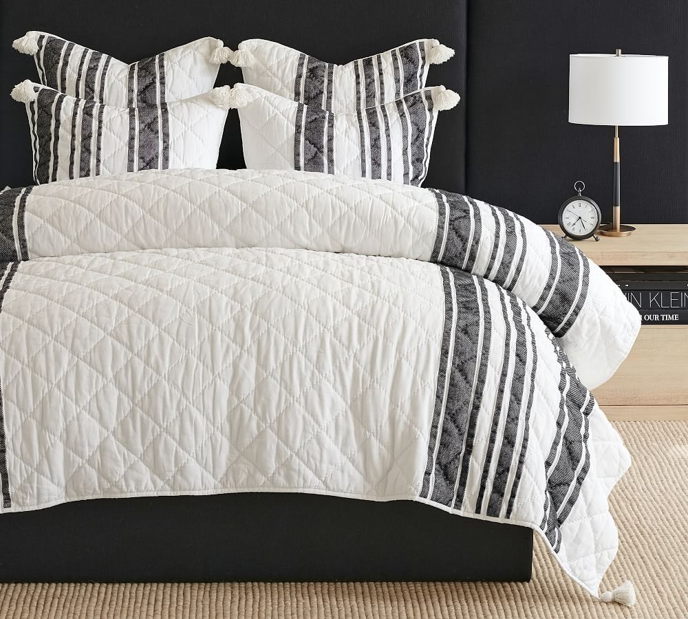 Mesa Striped Handcrafted Cotton Quilt | Pottery Barn (US)