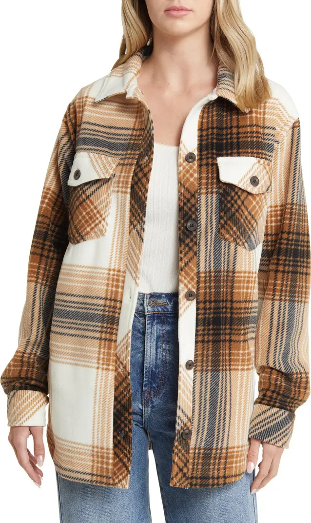 Thread & Supply Plaid Polar Fleece Shacket | Nordstrom | Nordstrom