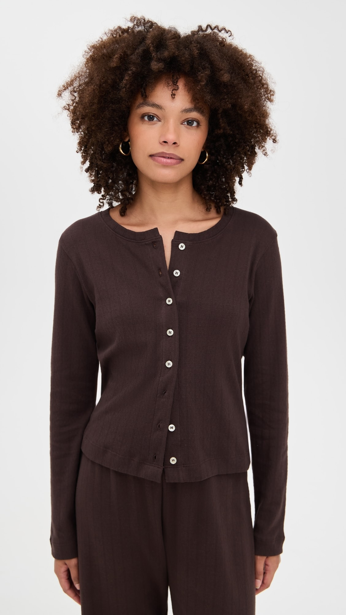 Pointelle Classic Crew Cardigan | Shopbop