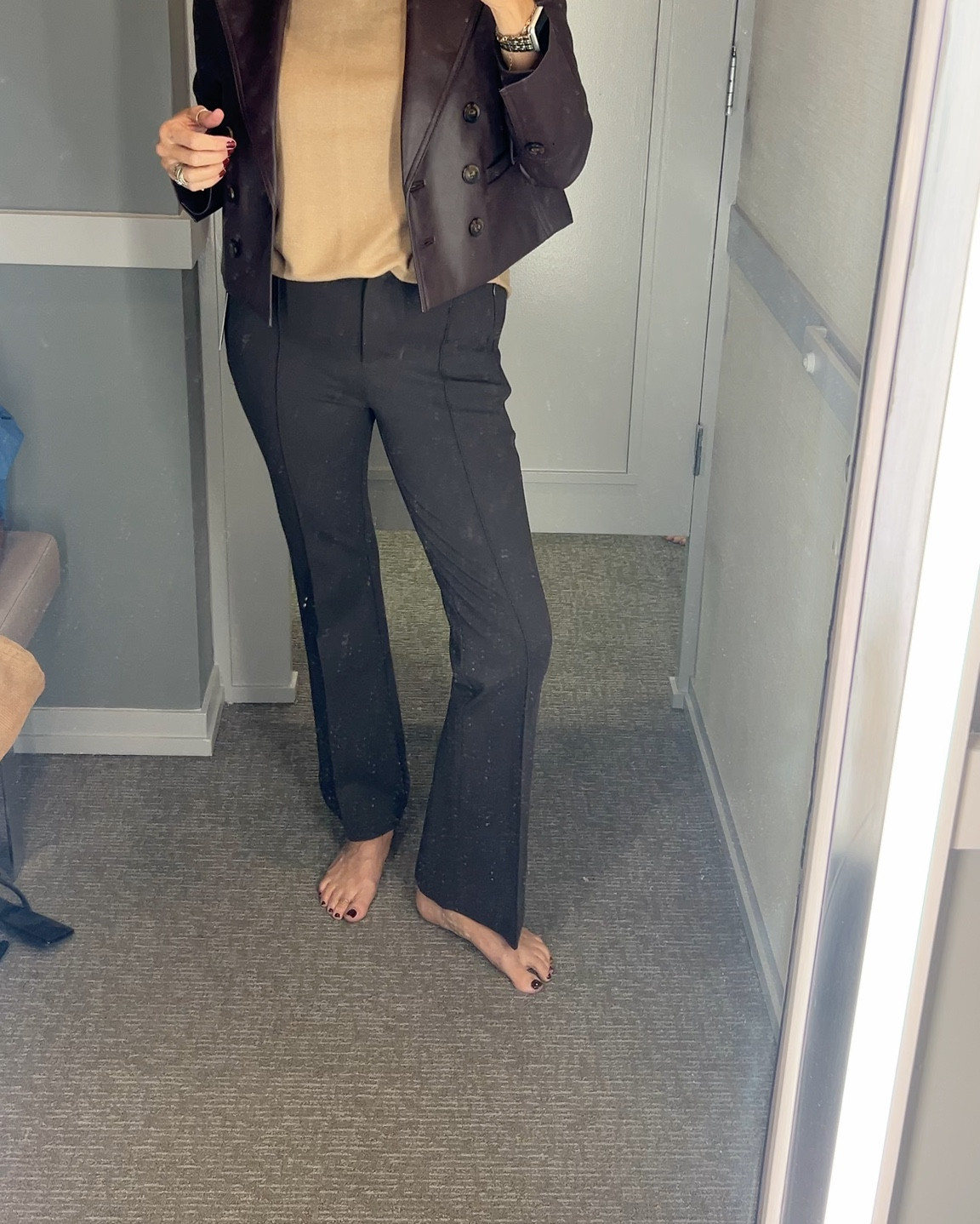 40% off Lol try-on

Great workwear pieces and or elevated casual

Super soft camel sweater tunic (I sized diwn) perfect with leggings or jeans/trousers with a little tuck

Brown front seam trousers  tts and long enough for tall girls 

Faux leather moto jacket tts 


#LTKVideo #LTKSaleAlert #LTKFindsUnder100