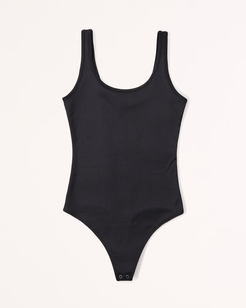 Seamless Rib Fabric Scoopneck Bodysuit | Abercrombie & Fitch (US)