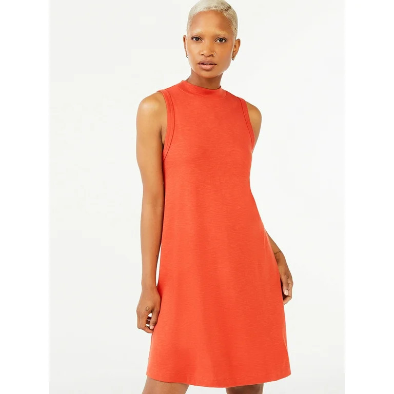 Free Assembly Women's Sleeveless Mock Neck Swing Dress - Walmart.com | Walmart (US)